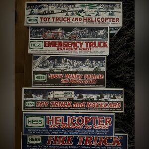 Lot of 6 Hess Trucks - 2000, 01, 03, 04, 05, 06. Sold only as a set!